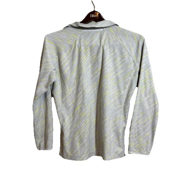 Columbia Women's Off White Gray Yellow Stripe Fleece Pullover Shirt Top Size XL - Picture 3 of 6